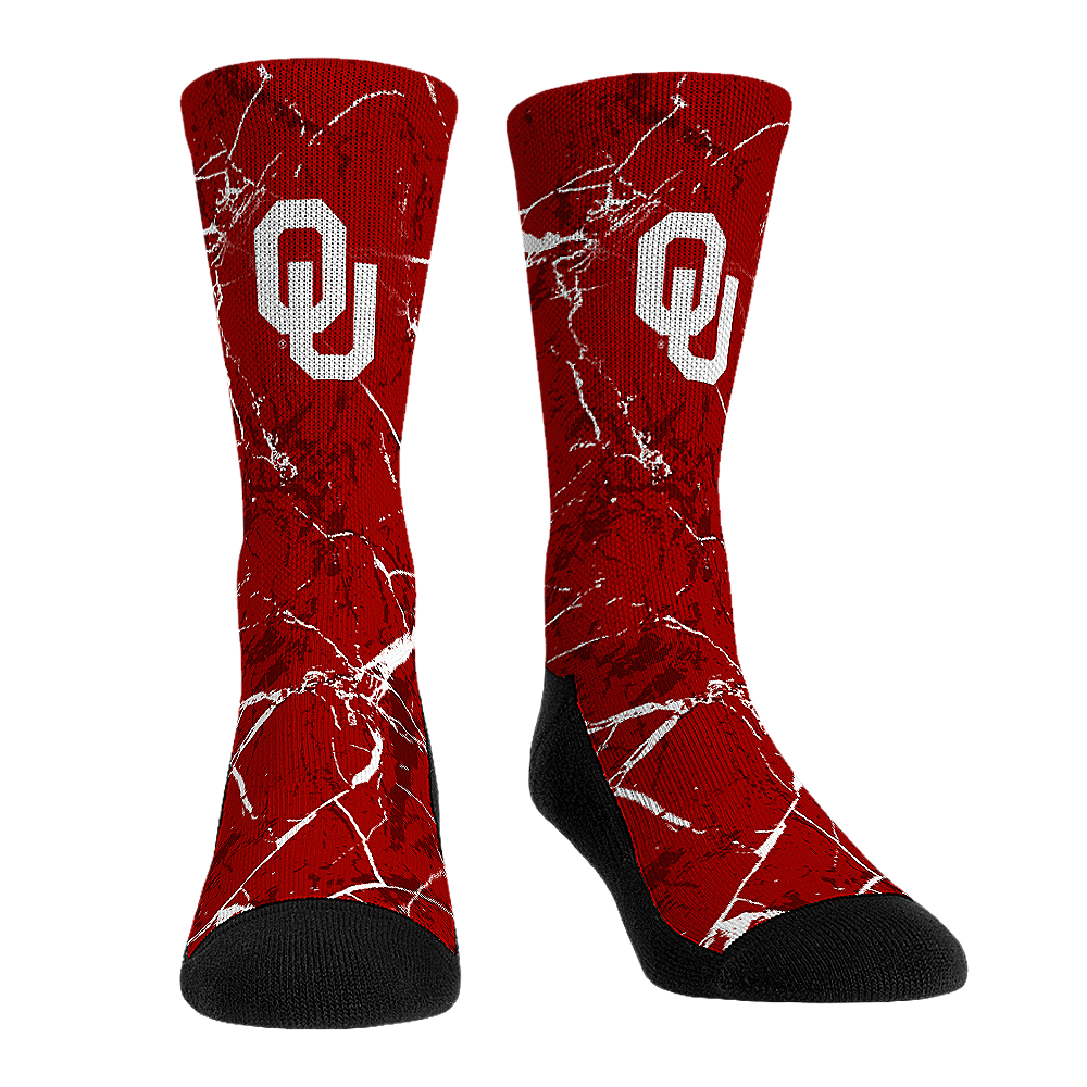 Rock 'Em Socks Rock 'Em Socks Oklahoma Sooners - Cracked Marble — main product shot