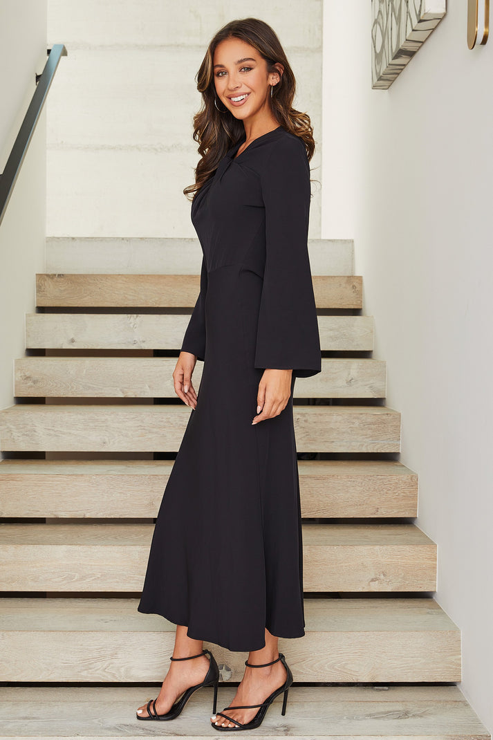 KADOU BOUTIQUE Twist Front Open Back Dress — lifestyle context