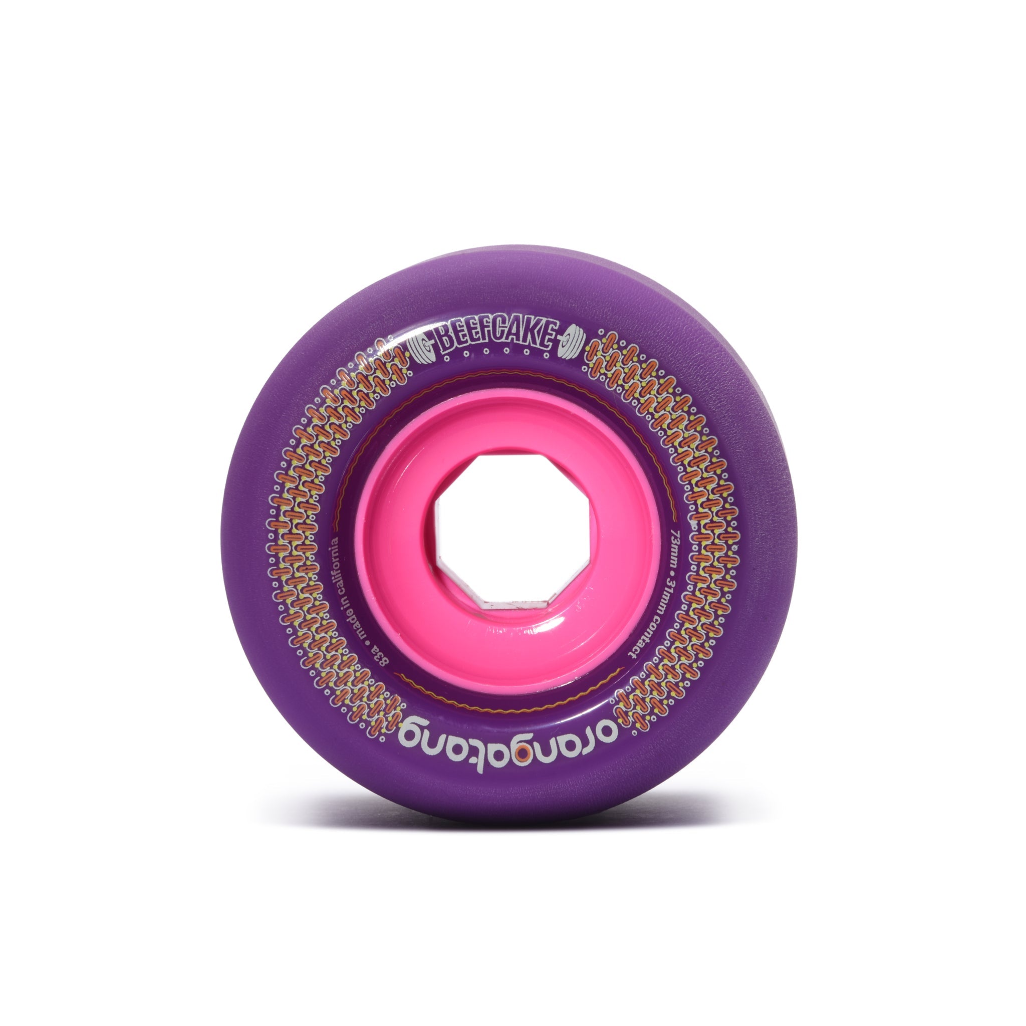 Orangatang Beefcake 73mm 83a Longboard Wheels  - Purple (Set of 4)