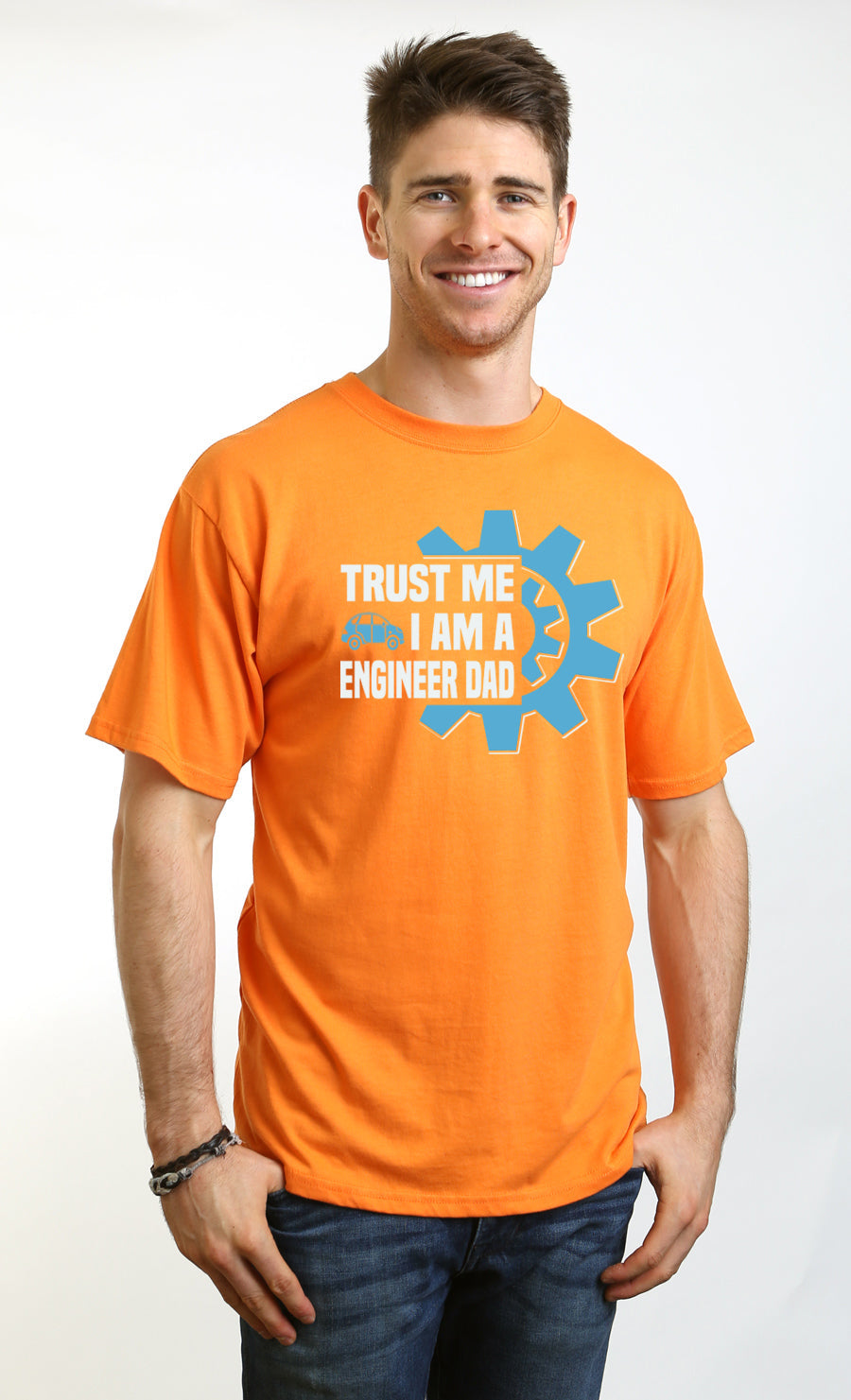 Spun Bamboo Trust Me I'm a Engineer Dad Men's Bamboo Viscose/Organic Cotton Short Sleeve Graphic T-Shirt — feature highlight