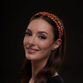 Orange Crystal Beaded Hairband – Bridal Port