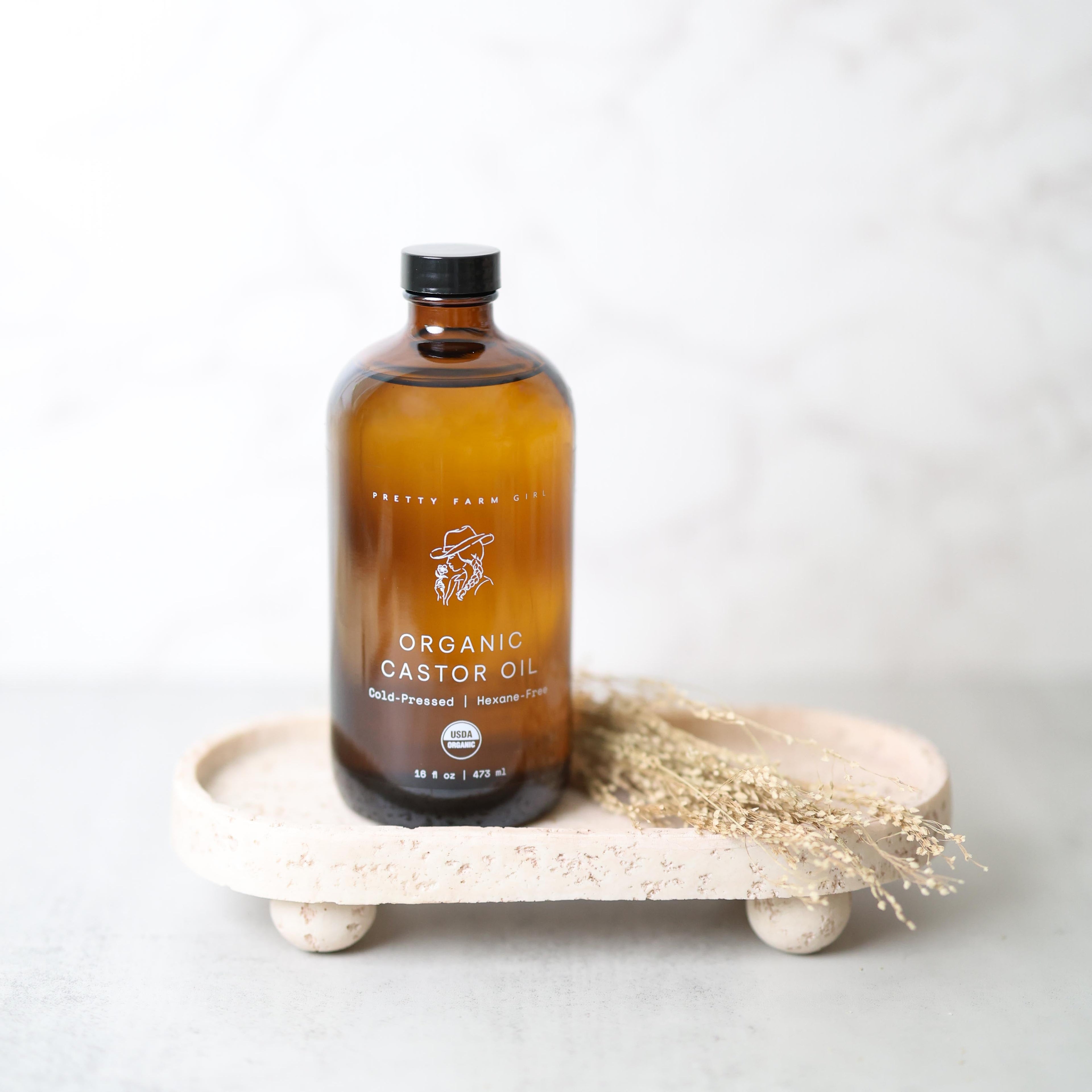 Pretty farm girl Pure Organic Cold Pressed Hexane-Free Castor Oil — detail close-up