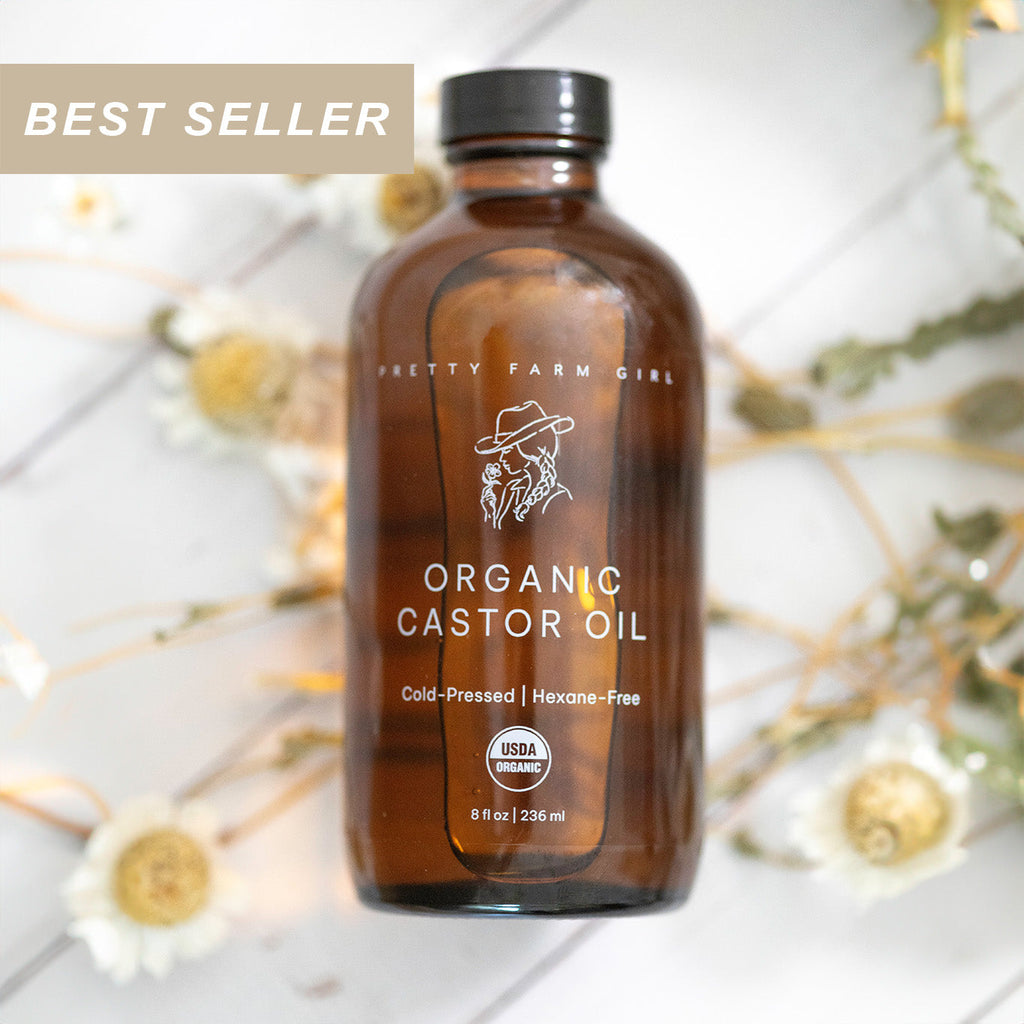 Pretty farm girl Pure Organic Cold Pressed Hexane-Free Castor Oil — main product shot
