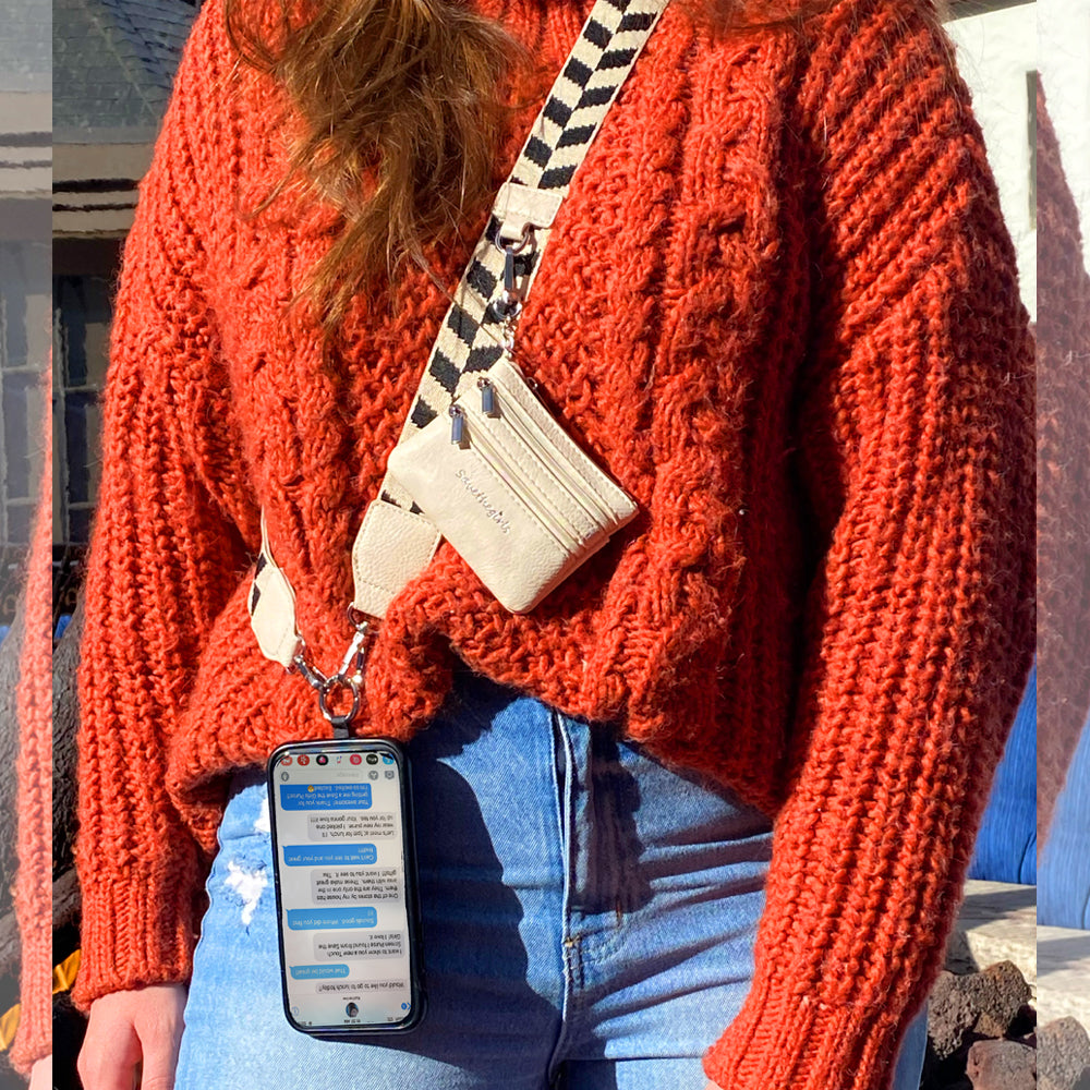 SaveTheGirls Clip & Go Strap w/Zippered Pouch Chevron — comparison shot