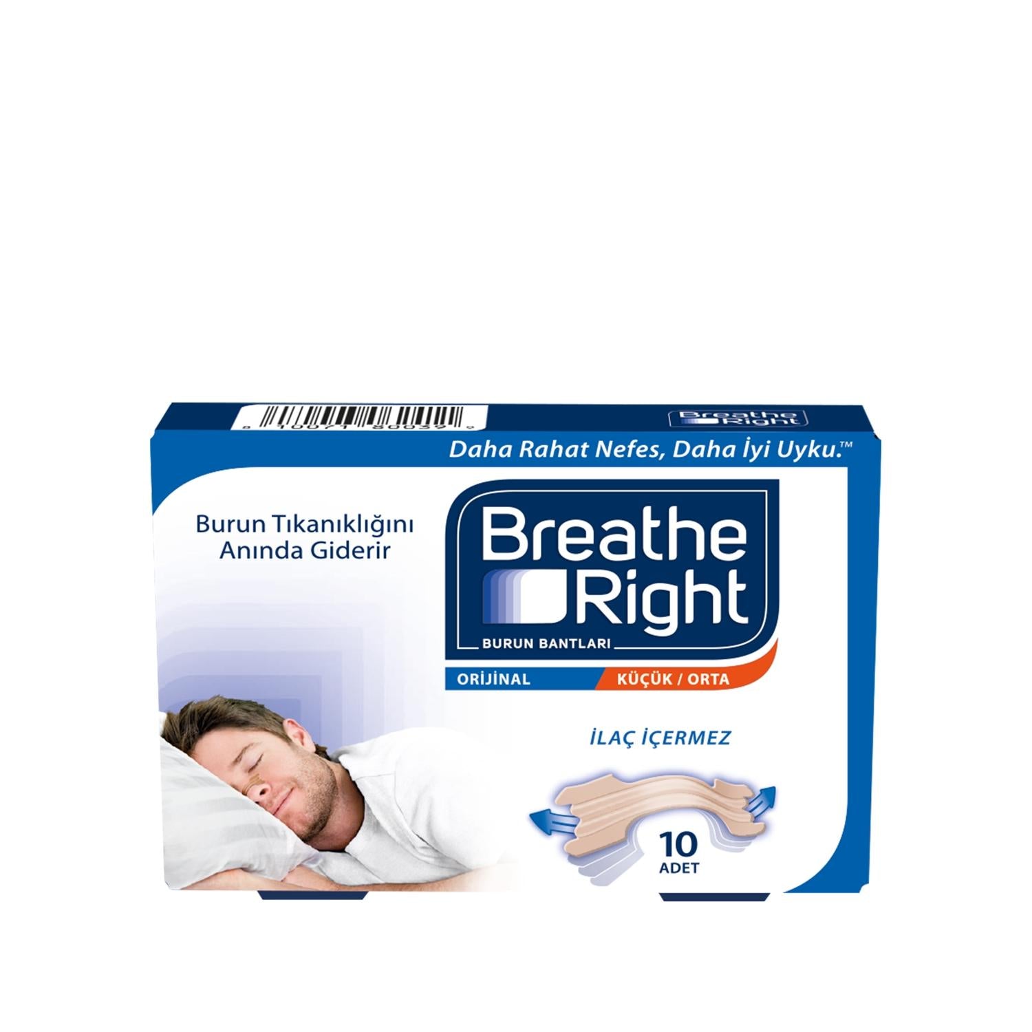 Breathe Right Klasik Nasal Strips - 10 Count - Improve Nasal Breathing & Congestion Relief
