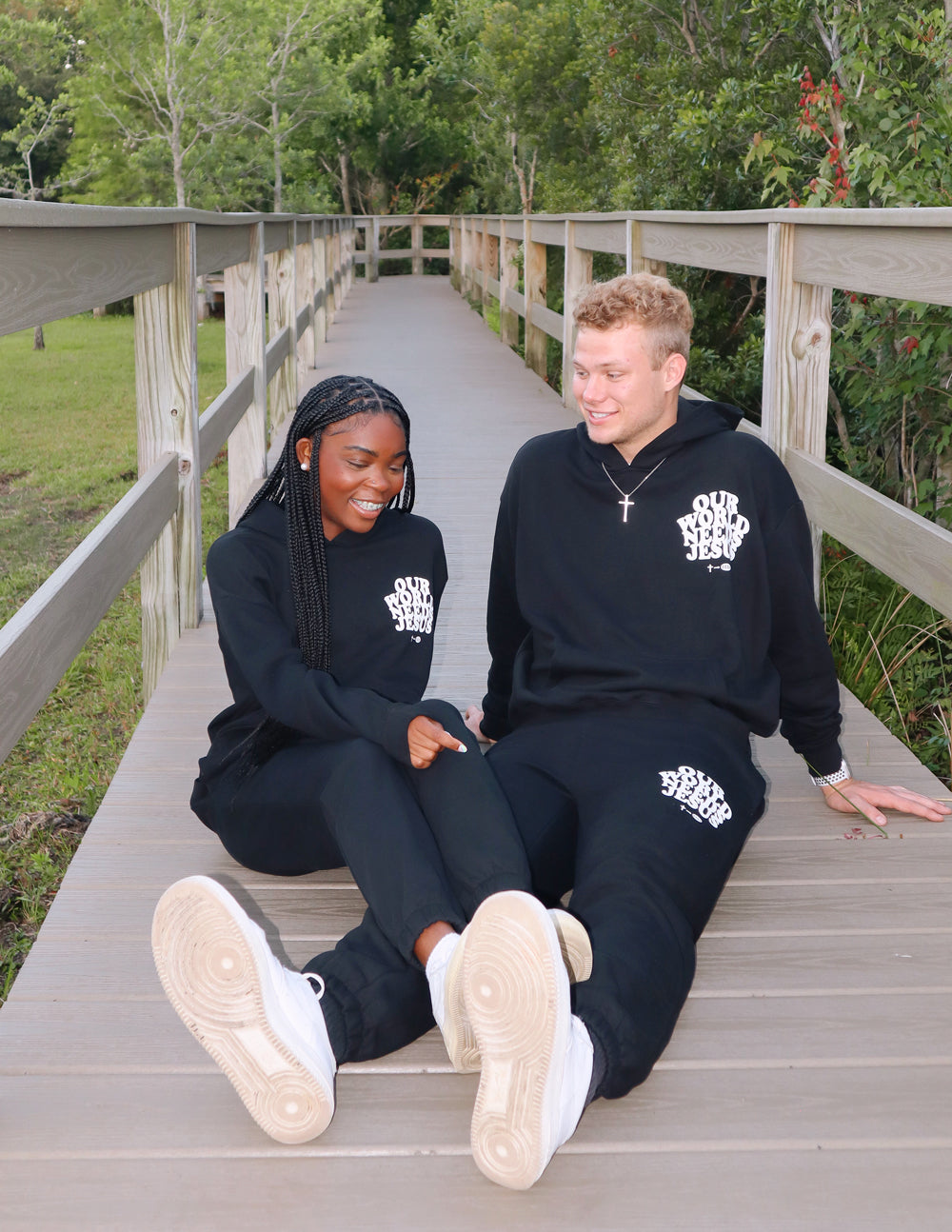 Elevated Faith Our World Needs Jesus Black Unisex Sweatpant — main product shot
