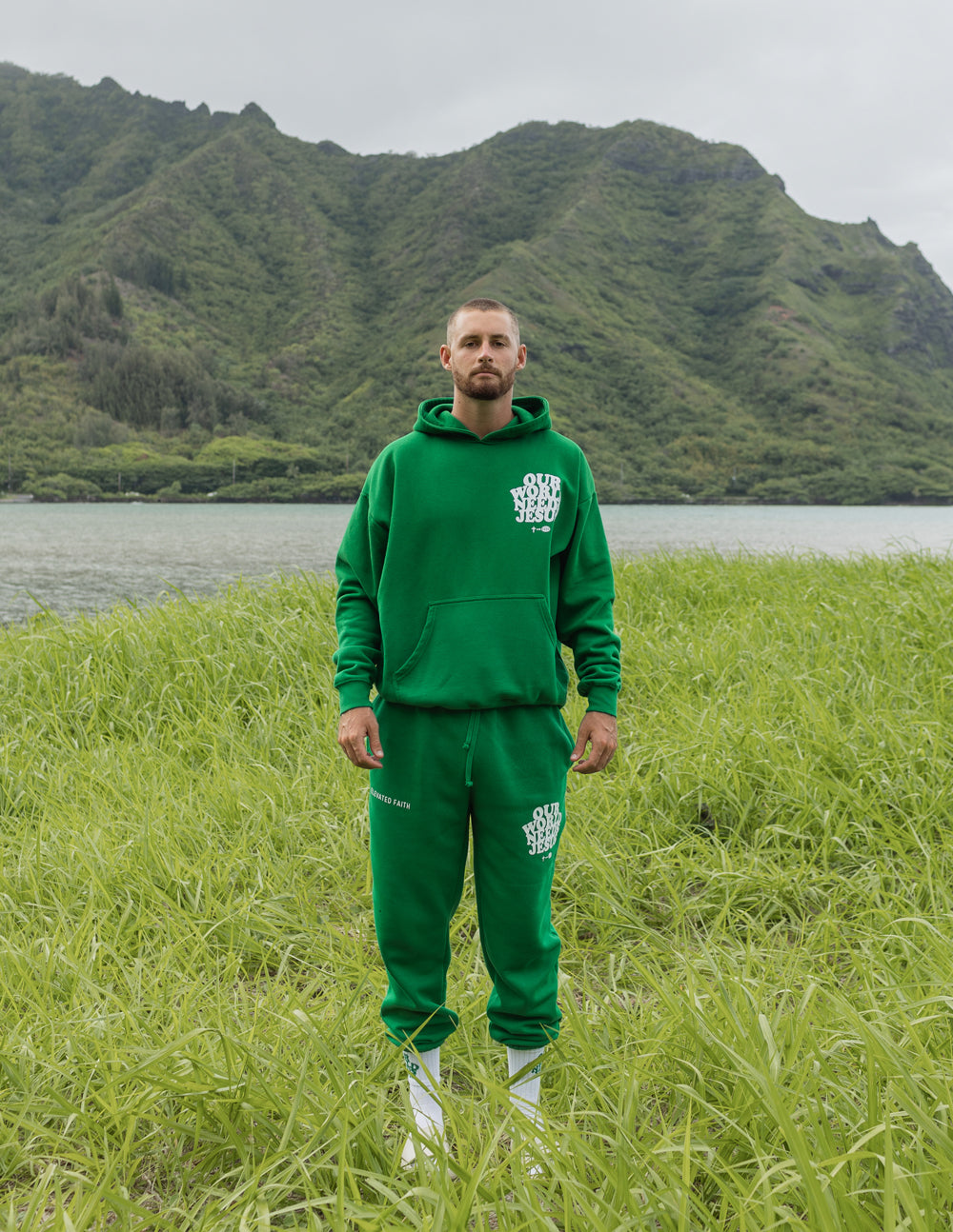 Elevated Faith Our World Needs Jesus Unisex Sweatpant — lifestyle context