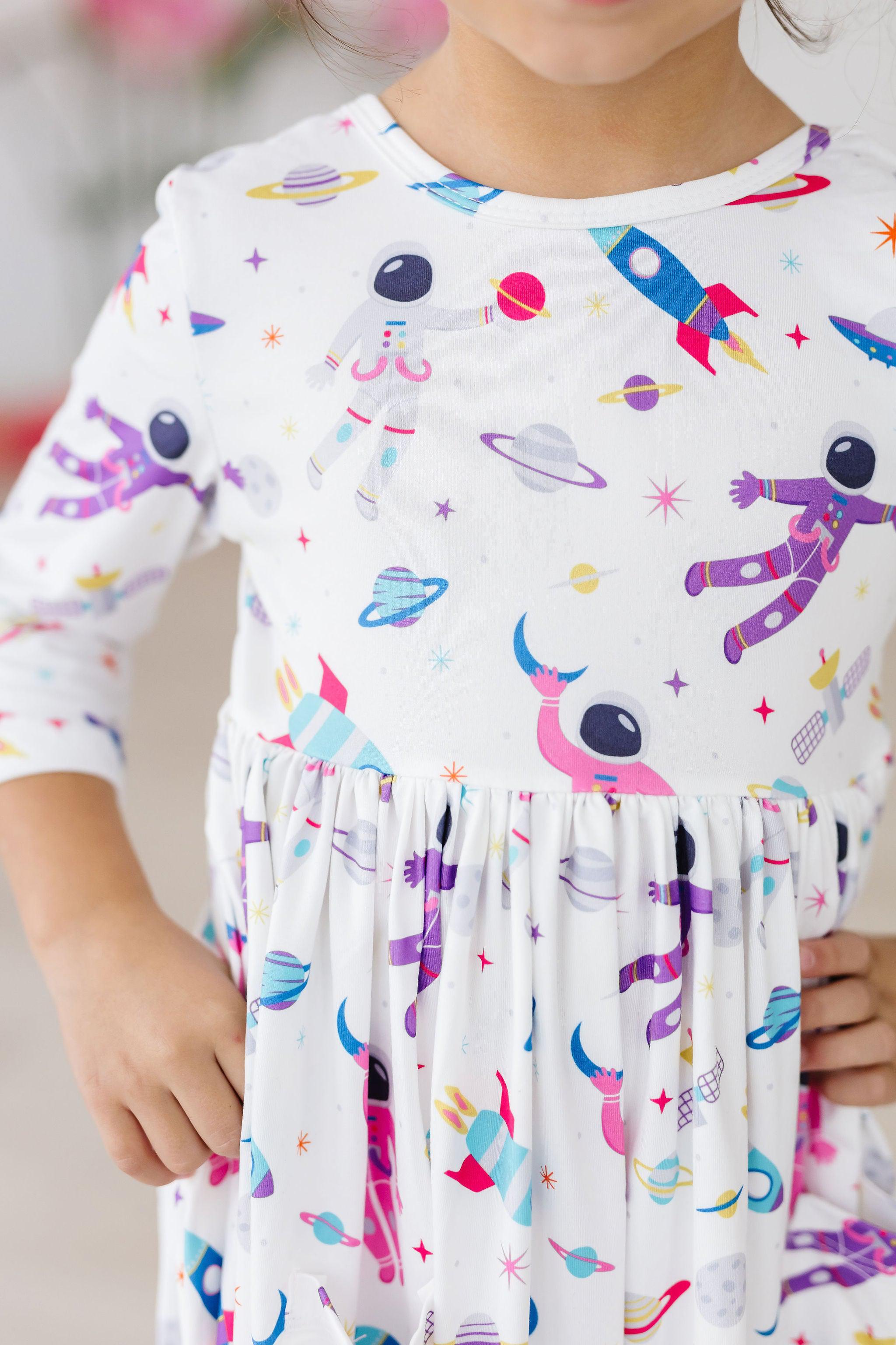 Mila & Rose ® Out of this World 3/4 Sleeve Pocket Twirl Dress — alternative angle