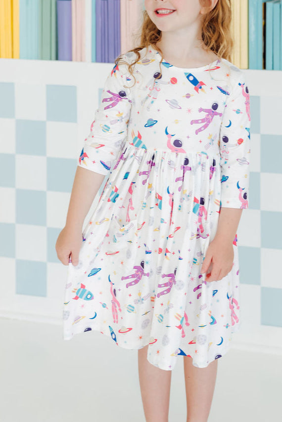 Mila & Rose ® Out of this World 3/4 Sleeve Pocket Twirl Dress — color detail