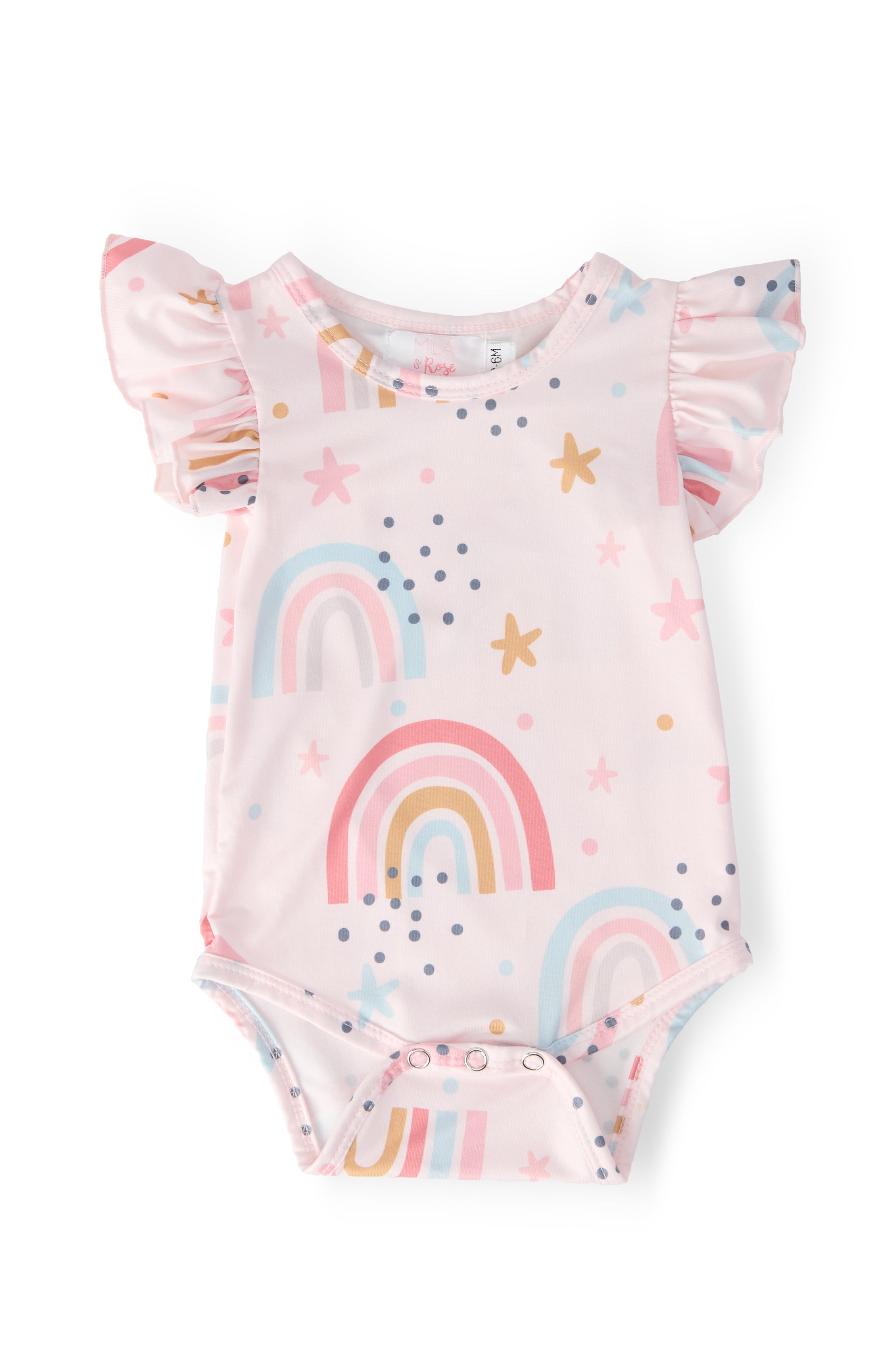 Mila & Rose ® Over the Rainbow S/S Flutter Bodysuit — main product shot