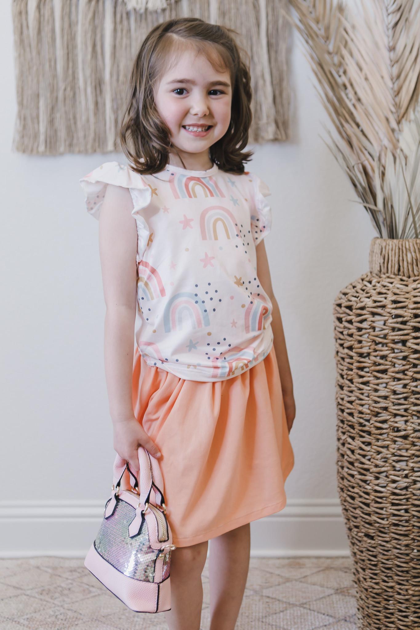 Mila & Rose ® Over the Rainbow S/S Ruffle Tee — lifestyle context