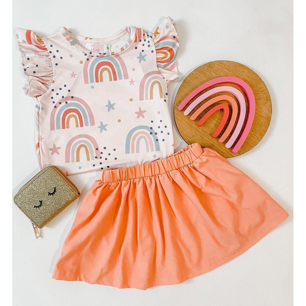 Mila & Rose ® Over the Rainbow S/S Ruffle Tee — side view