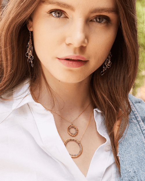 PARKEN JEWELRY PARKEN JEWELRY Labradorite Halo Necklace Layering Set — main product shot