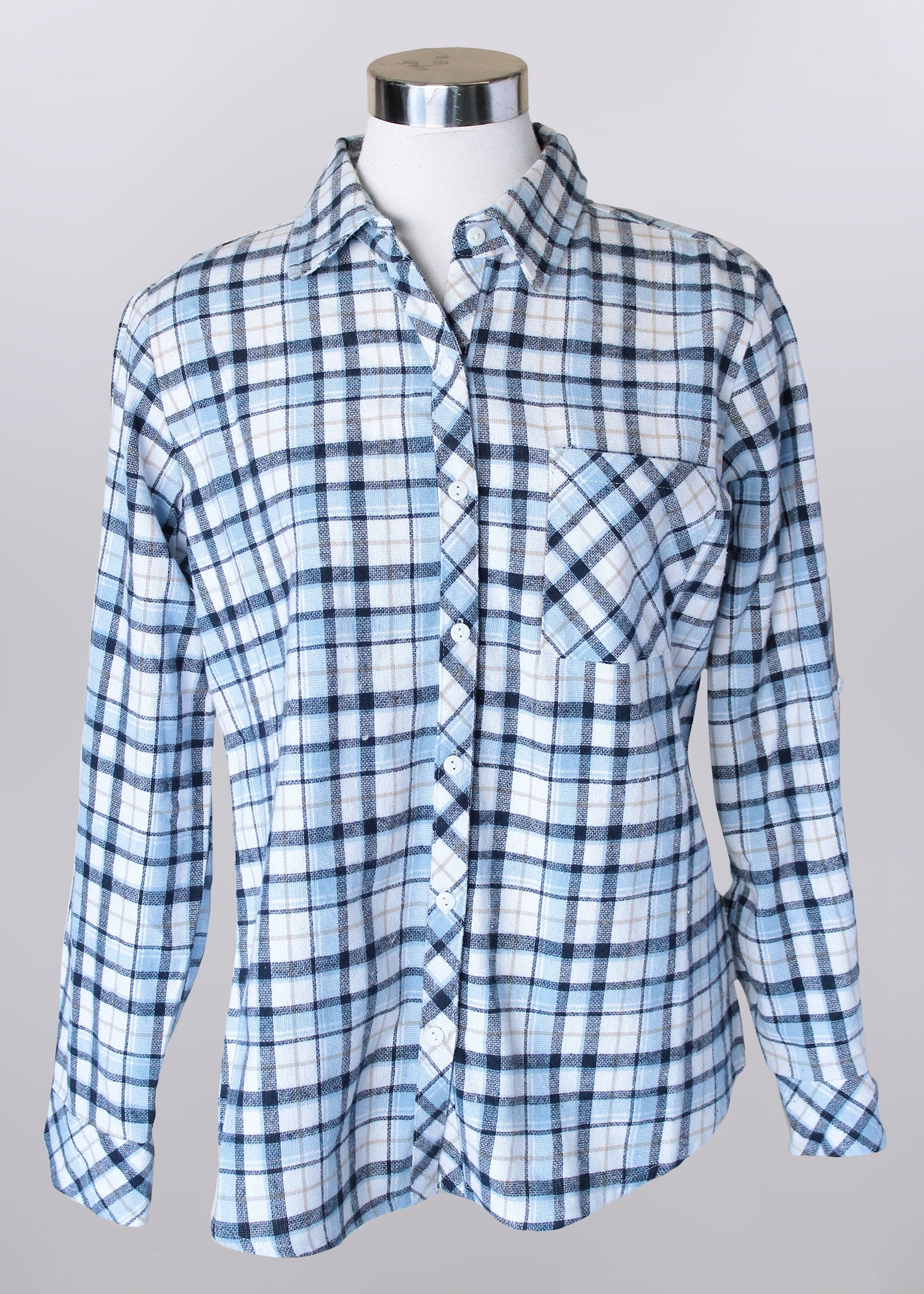 KADOU BOUTIQUE Oversized Plaid Shirt — main product shot