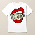 Pasimax Oversized Red Lips Biting Cash Roll Graphic Tee — main product shot