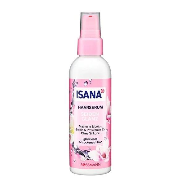 Isana Hair Serum: Silky Shine Magnolia & Lotus - Frizz Control, Split End Repair, Vegan Formula for Dry & Dull Hair - 3.38 fl oz