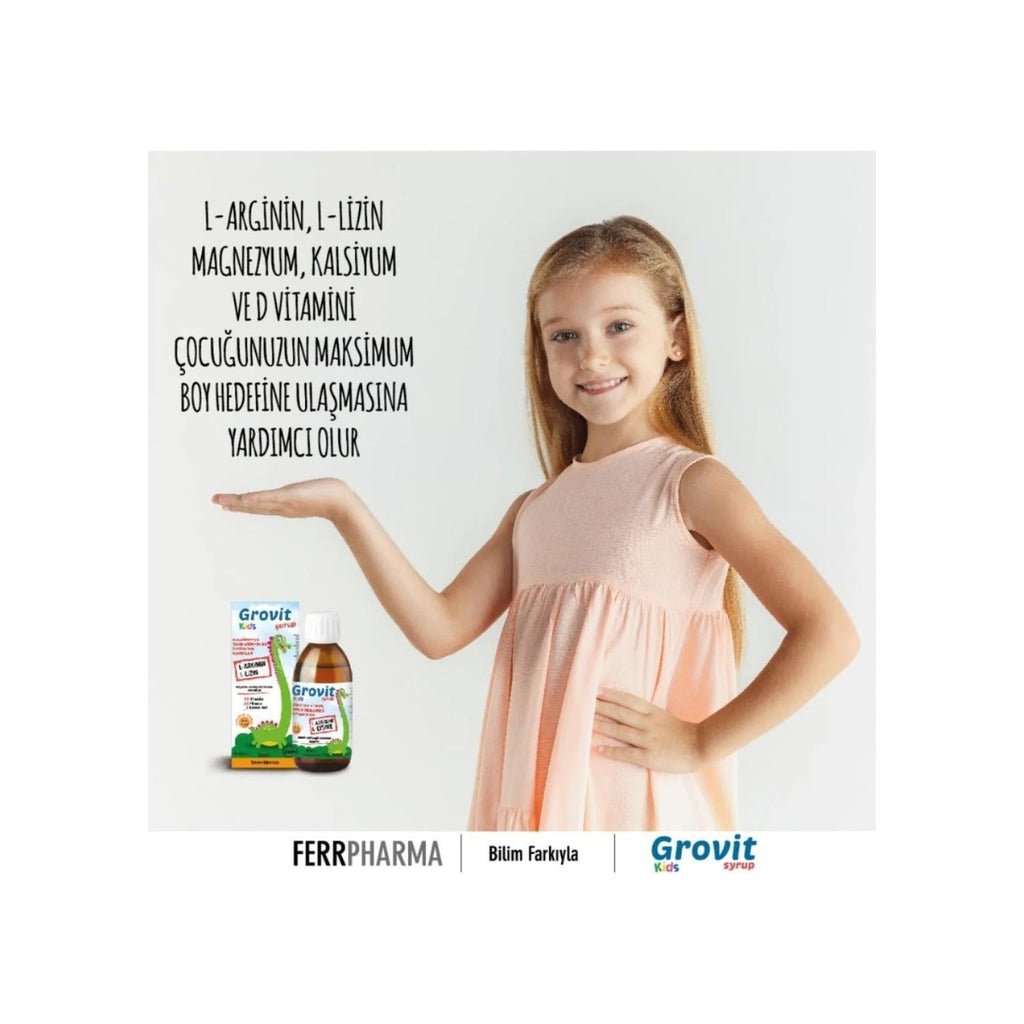 Ferr Pharma Grovit Kids Multivitamin Syrup for Children - Supports Growth & Immune System, 5.07 fl oz