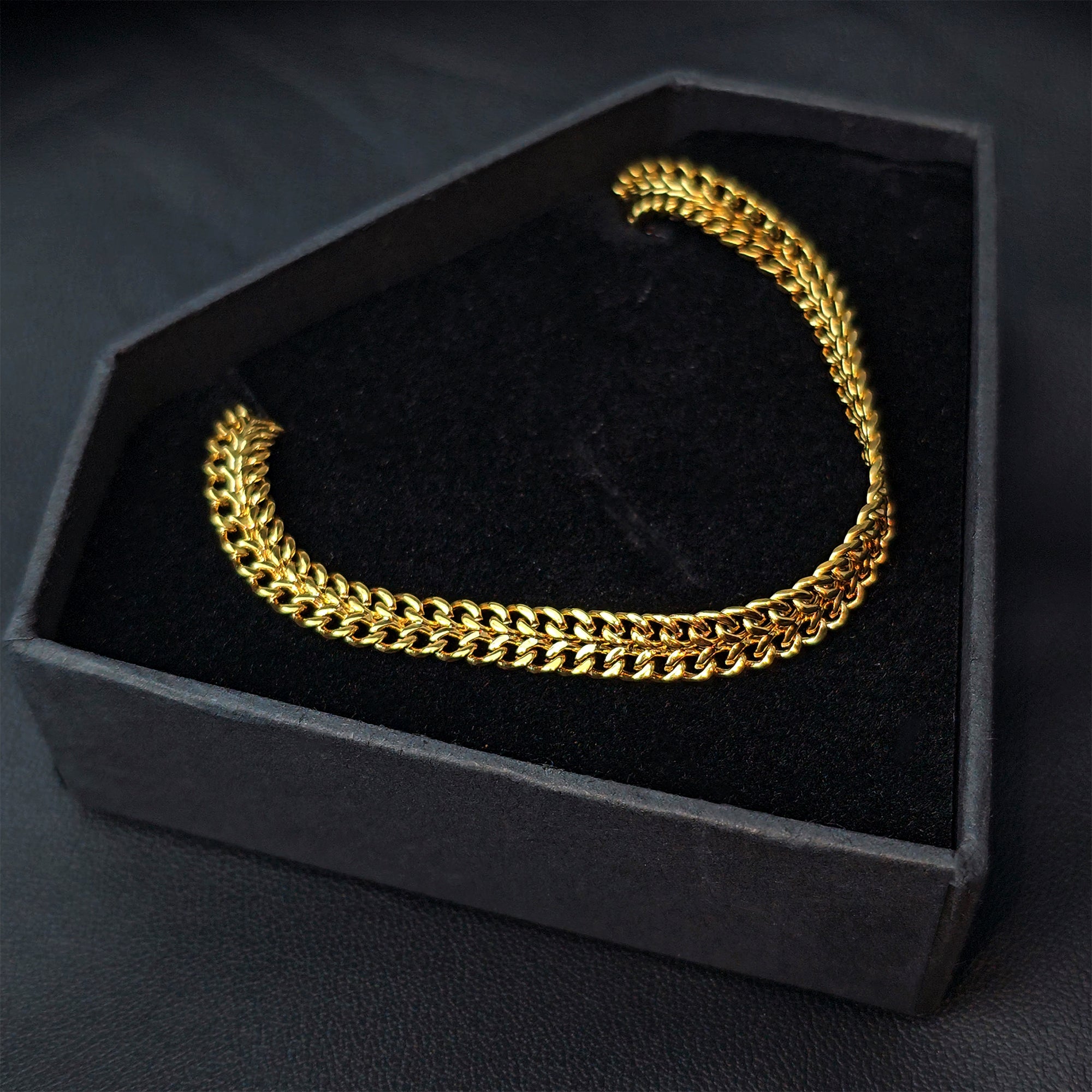 BodyCandy Stainless Steel Gold Tone PVD Chunky Goddess Chain Layering Necklace — main product shot