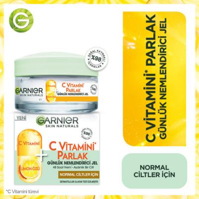 Garnier Skin Naturals Vitamin C Daily Moisturizing Gel for Normal Skin - 1.69 fl oz, Natural Skincare with Antioxidant Properties
