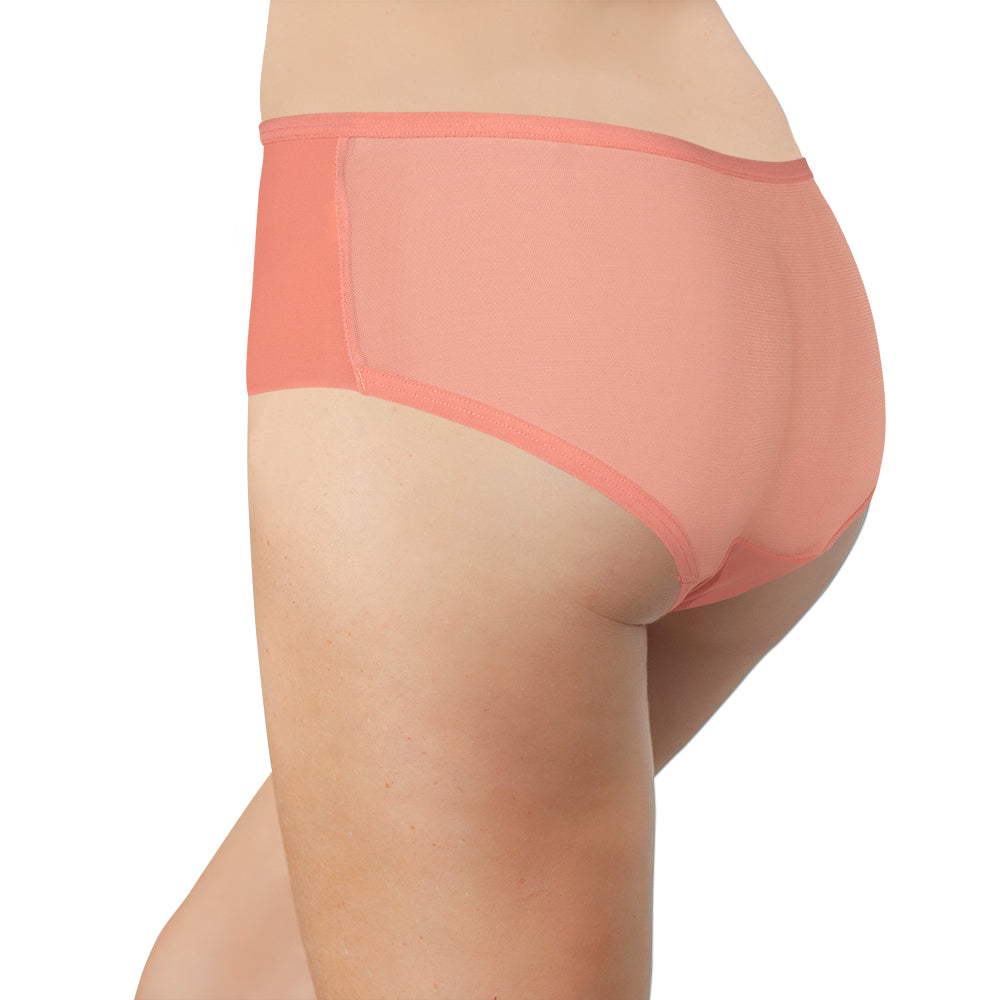 Love Libby Panties Pink Laser Cut Hipster with Mesh Back — side view