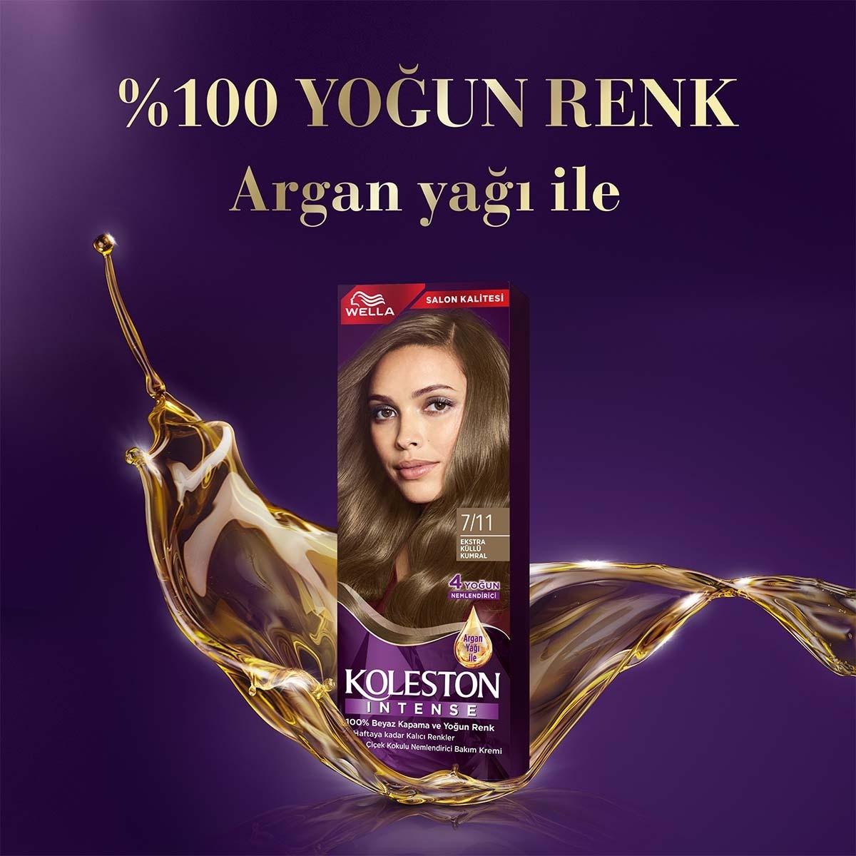 Wella Koleston Intense 7/11 Ash Blonde Hair Dye: 100% Gray Coverage, Long Lasting Color, Argan Oil for Intense Shine