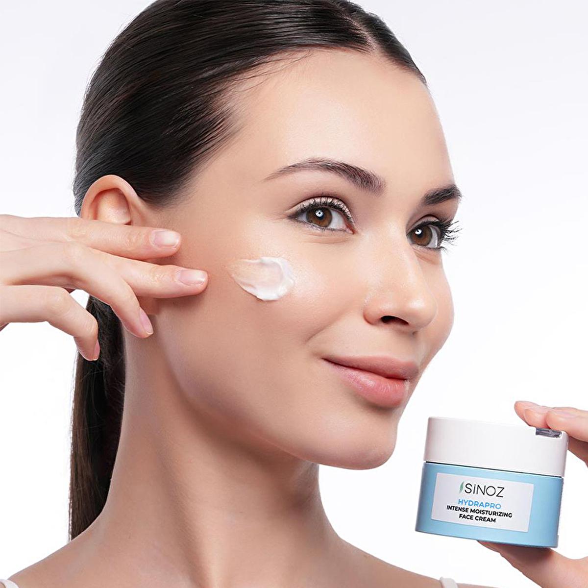 Sinoz Hydrapro: 72-Hour Hydrating Face Cream with Hyaluronic Acid & Snow Mushroom - Vegan Moisturizer for Dry, Sensitive Skin
