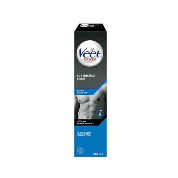 Veet Men Hair Removal Cream for Sensitive Skin 200ml - Quick Action