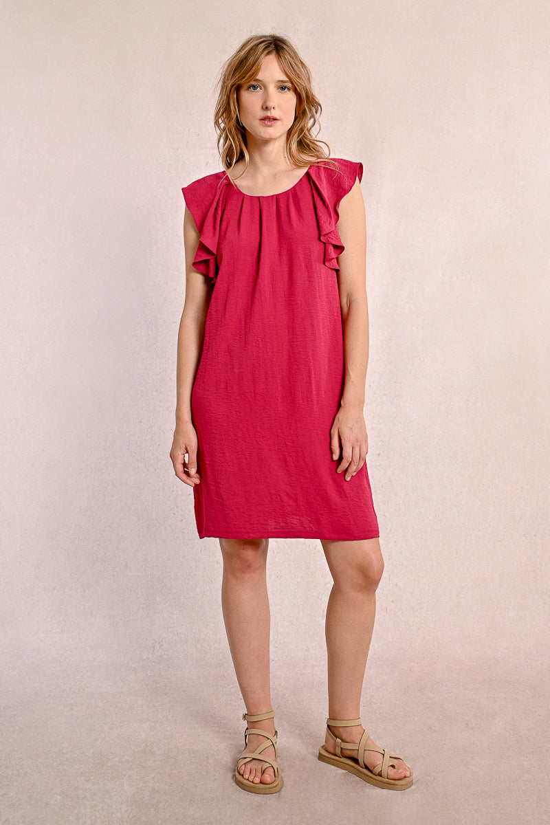 KADOU BOUTIQUE Claudia Ruffled Sleeve Dress — main product shot