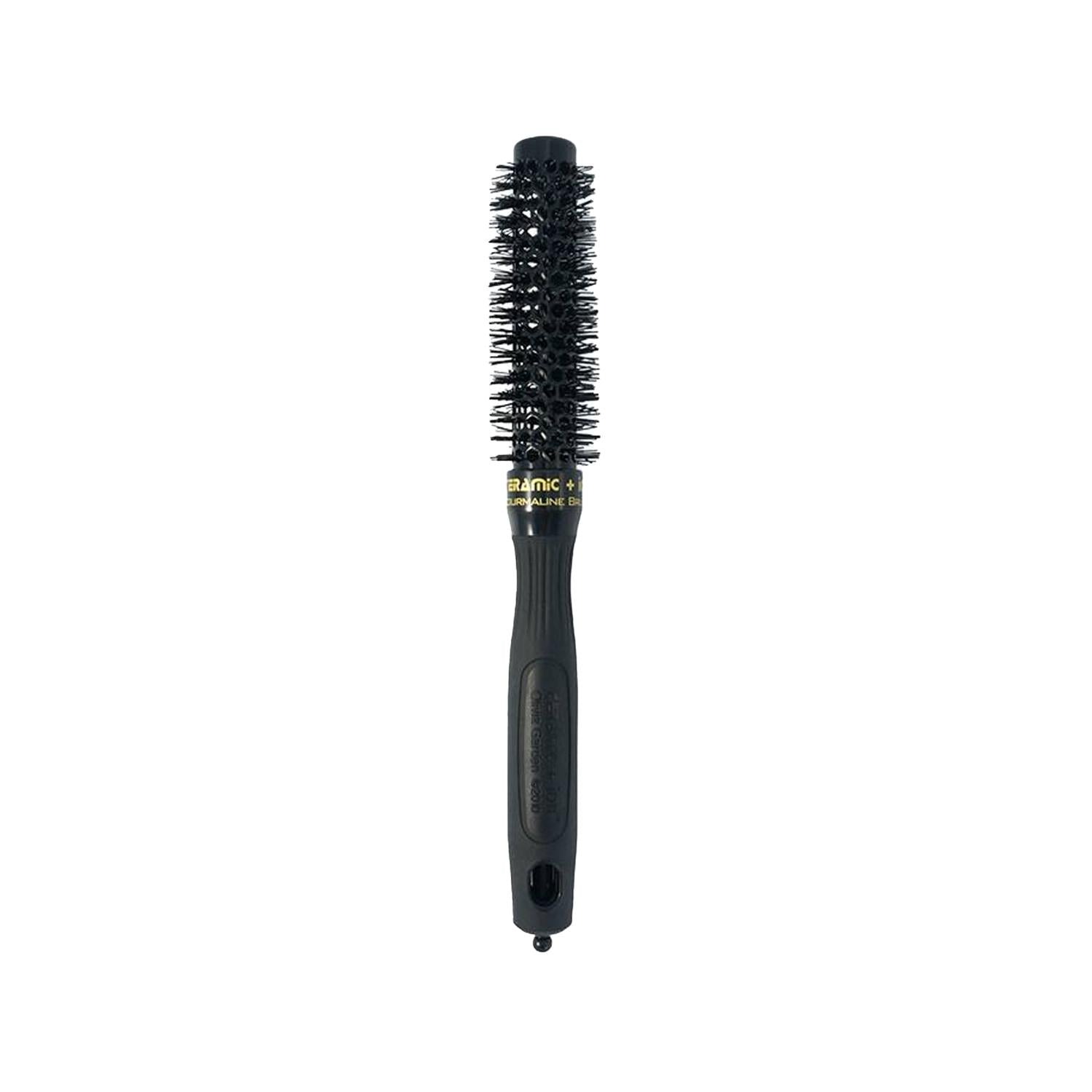 Olivia Garden Expert Blowout Shine Black Hair Brush 20mm - Professional Blowout Brush for Smoothing and Styling