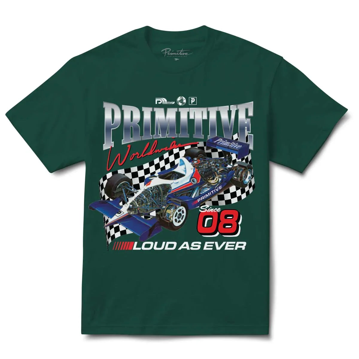 Primitive Finish Line Tee - Forest Green by Skates USA