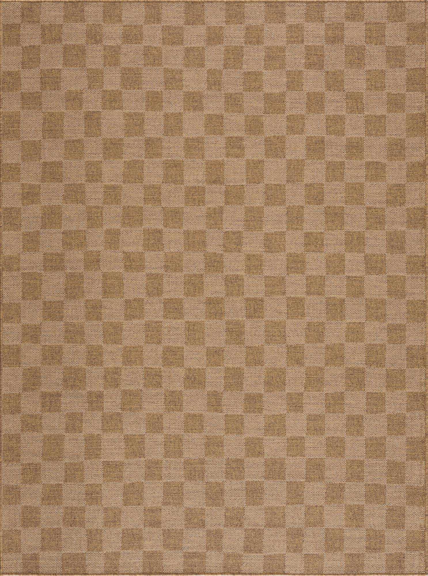 Kuval Checkered Brown Outdoor Rug – Boutique Rugs