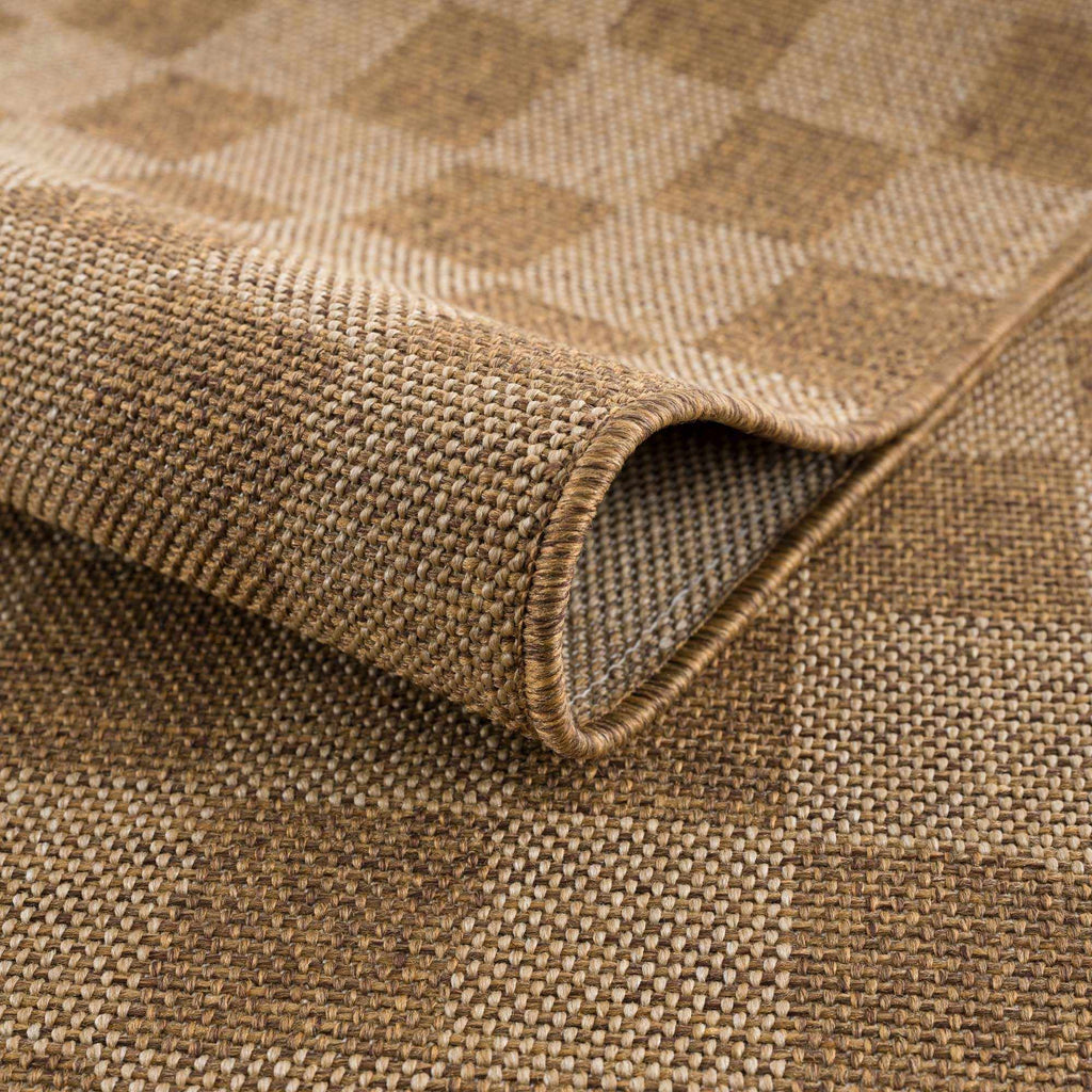 Kuval Checkered Brown Outdoor Rug – Boutique Rugs, view 8