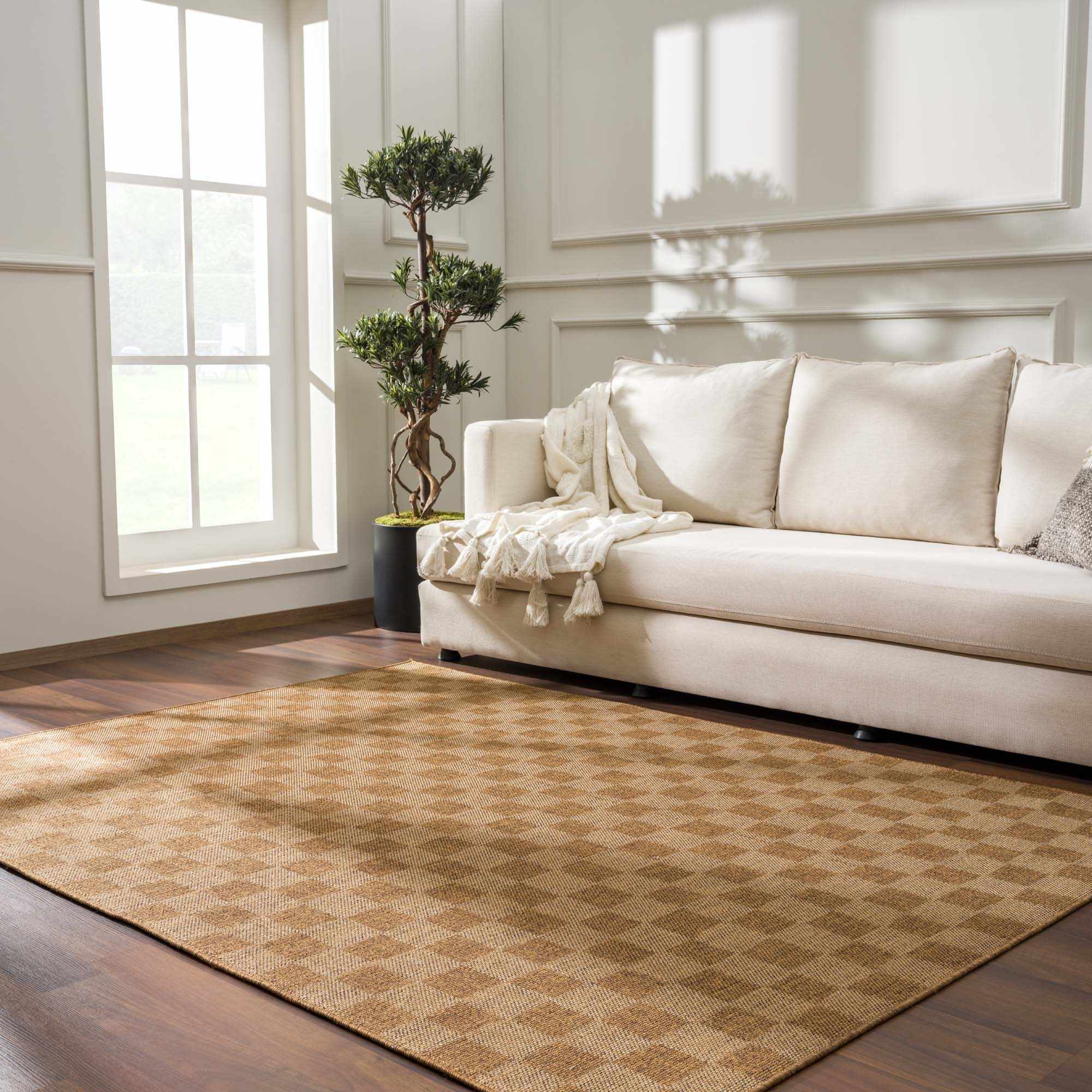 Kuval Checkered Brown Outdoor Rug – Boutique Rugs, view 11