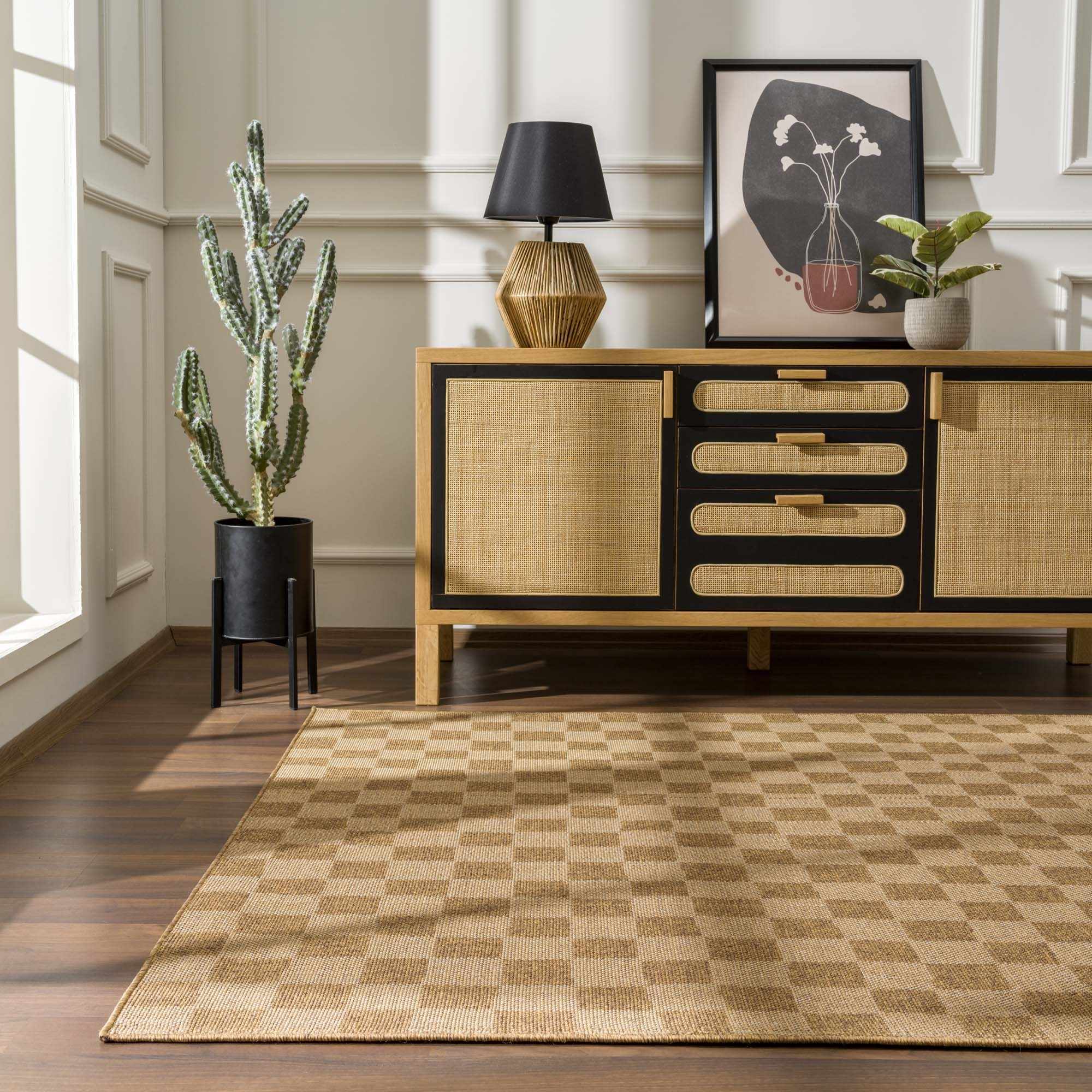 Kuval Checkered Brown Outdoor Rug – Boutique Rugs, view 19