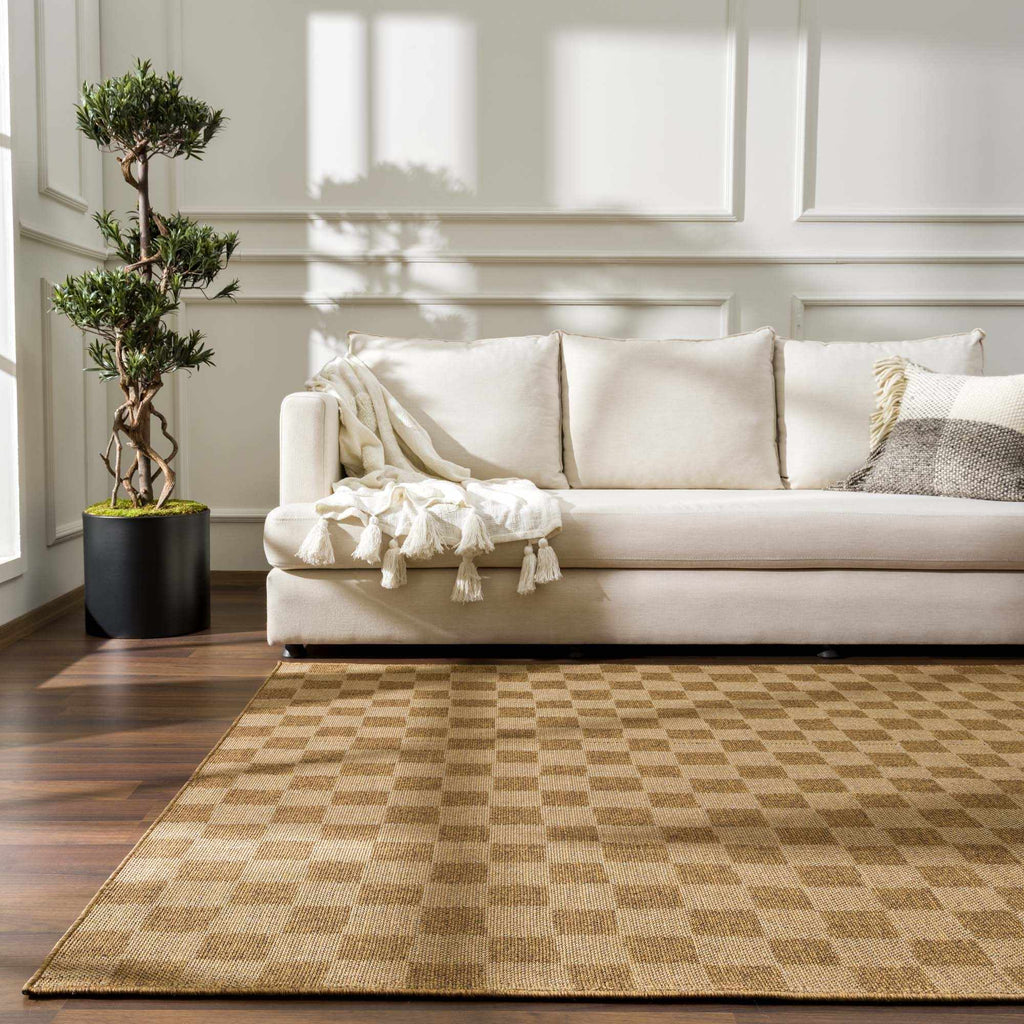 Kuval Checkered Brown Outdoor Rug – Boutique Rugs, view 15