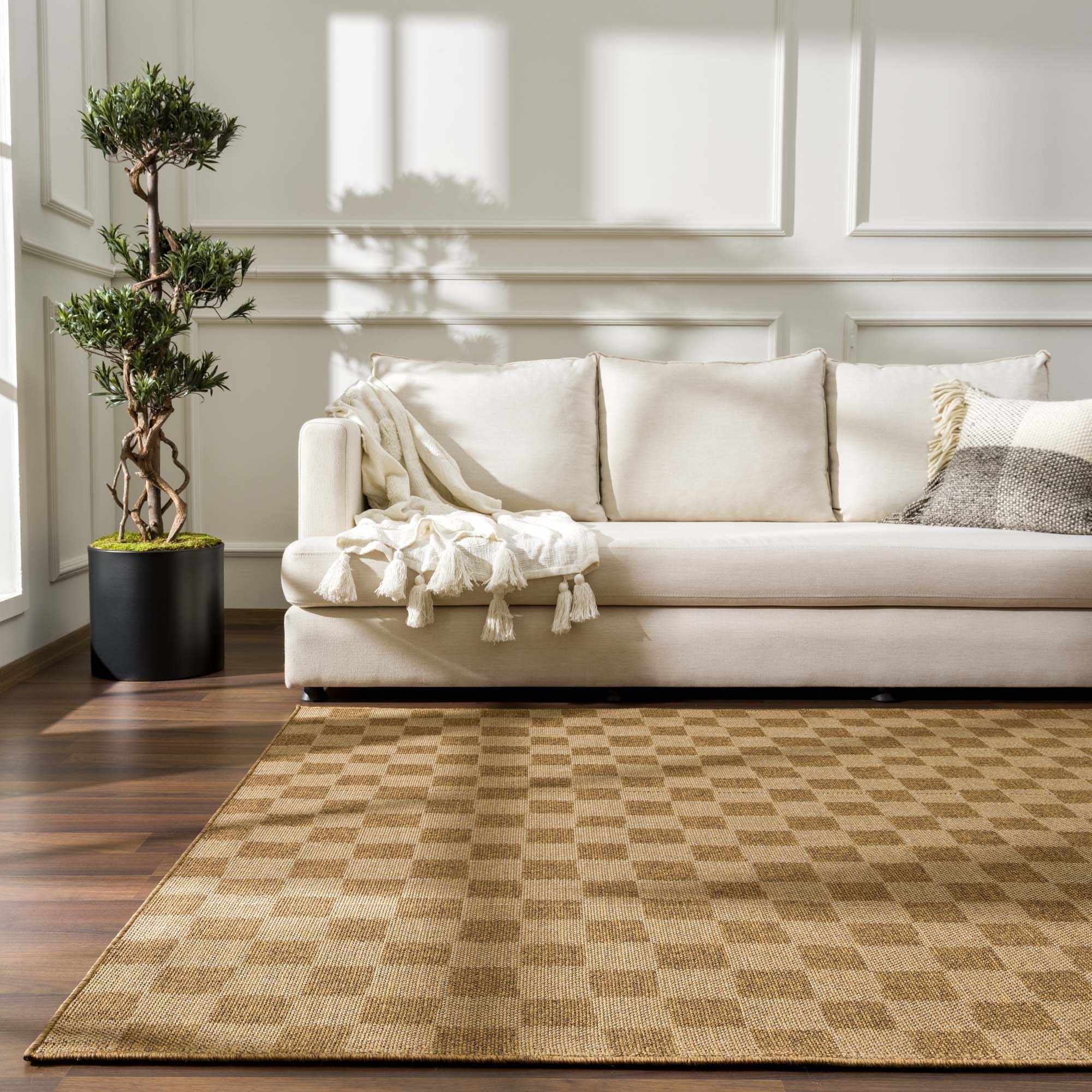 Kuval Checkered Brown Outdoor Rug – Boutique Rugs, view 15