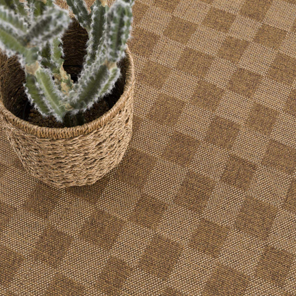 Kuval Checkered Brown Outdoor Rug – Boutique Rugs, view 17