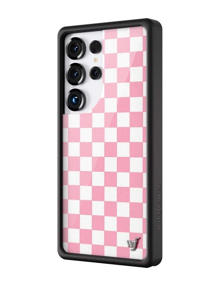 Wildflower Cases Checkers | Pink Samsung Galaxy Case — detail close-up