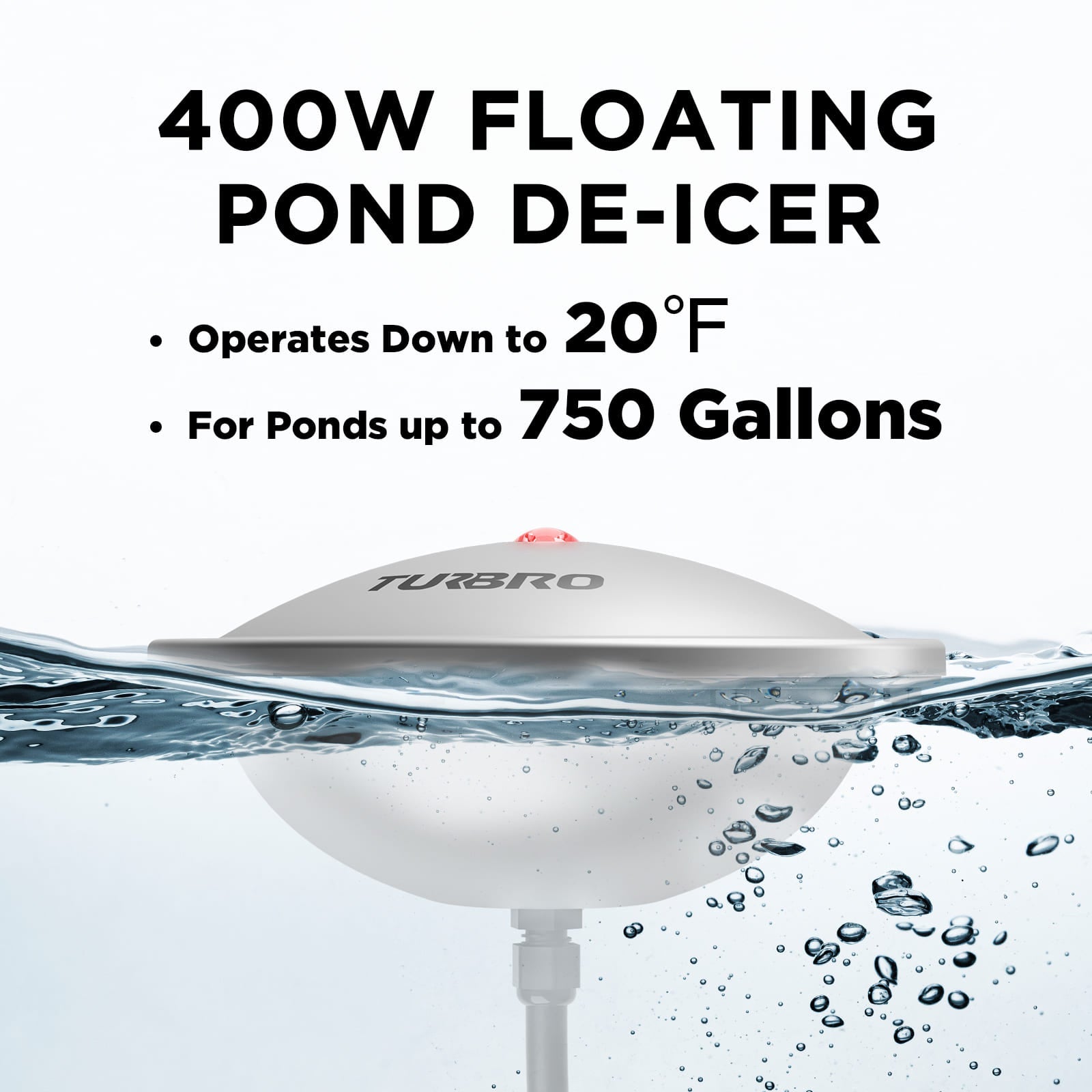 (Open Box) Neighborhood PD400A Pond Deicer – TURBRO, view 3