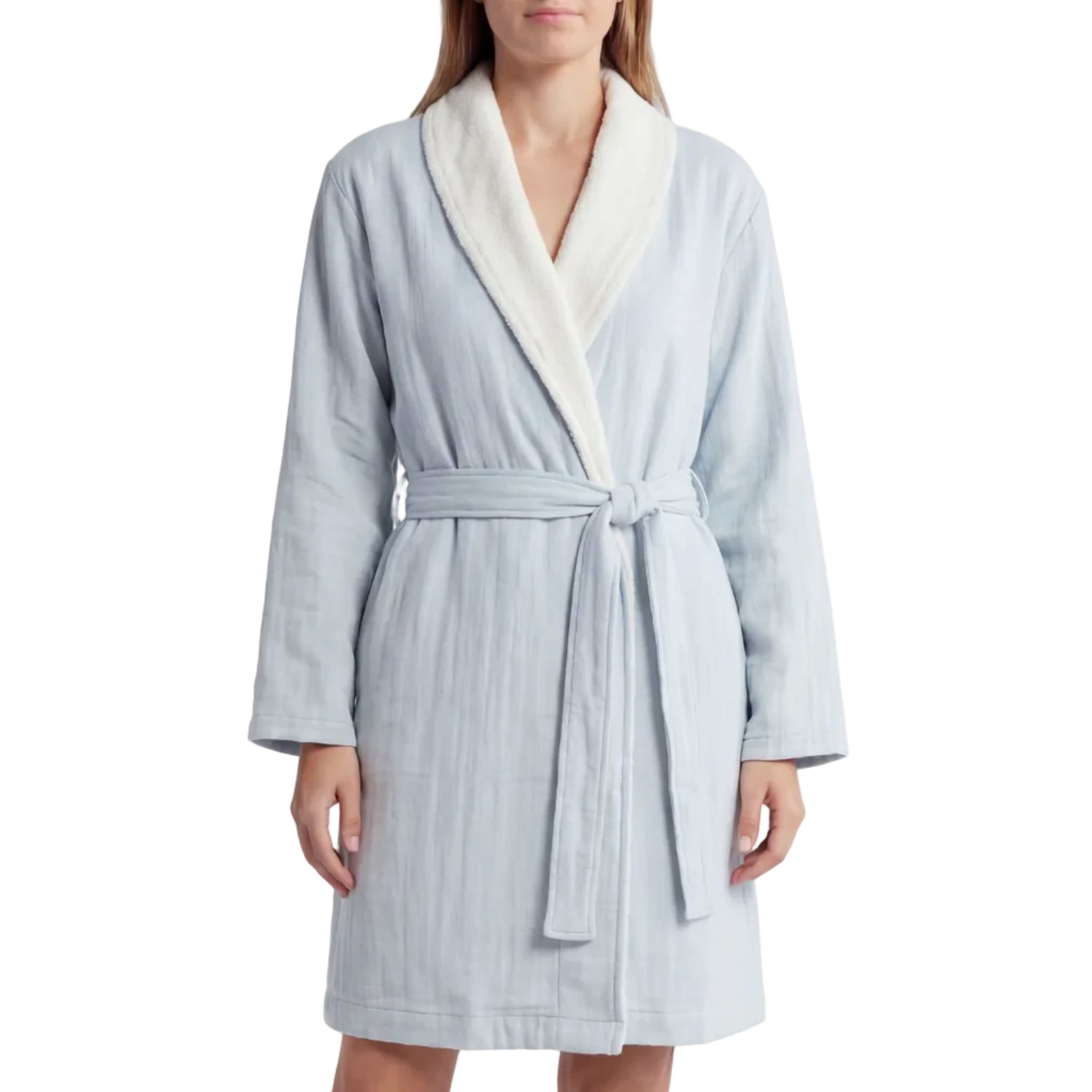 Soluna – Double-Side Muslin/Terry Shawl Robe – Pure Fiber, view 7