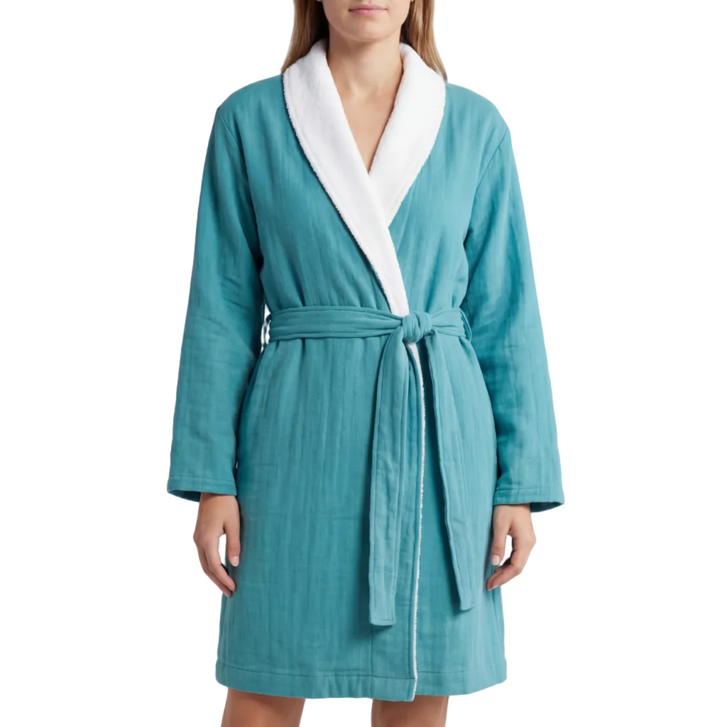 Soluna – Double-Side Muslin/Terry Shawl Robe – Pure Fiber, view 10