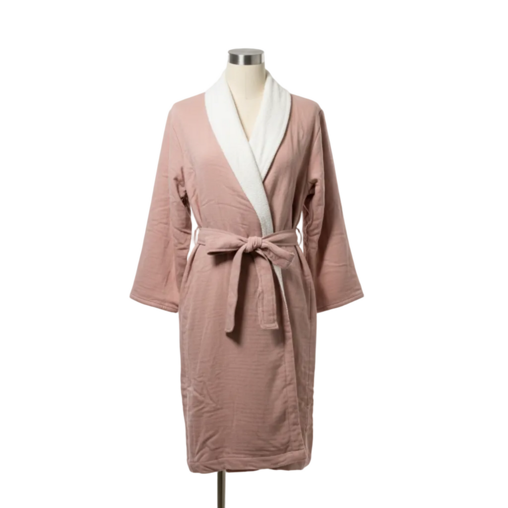 Soluna – Double-Side Muslin/Terry Shawl Robe – Pure Fiber, view 13