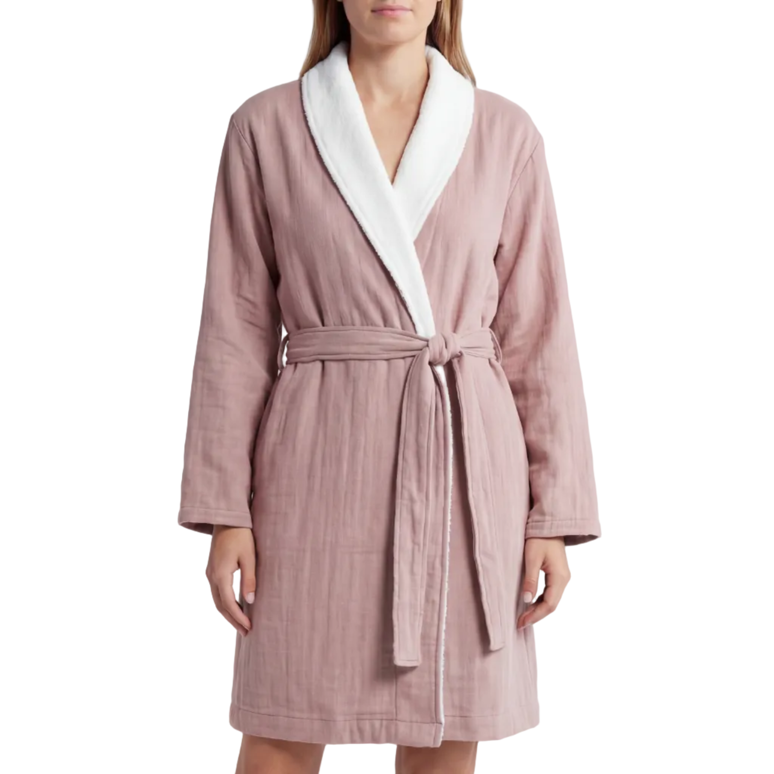 Soluna – Double-Side Muslin/Terry Shawl Robe – Pure Fiber, view 14