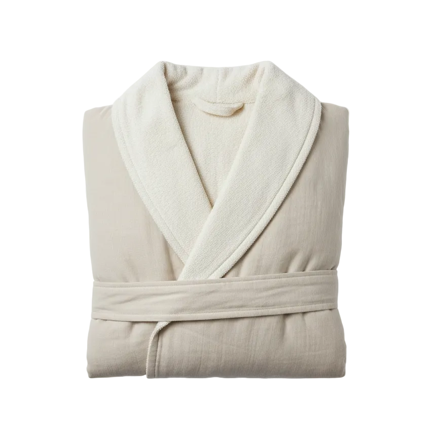 Soluna – Double-Side Muslin/Terry Shawl Robe – Pure Fiber, view 16