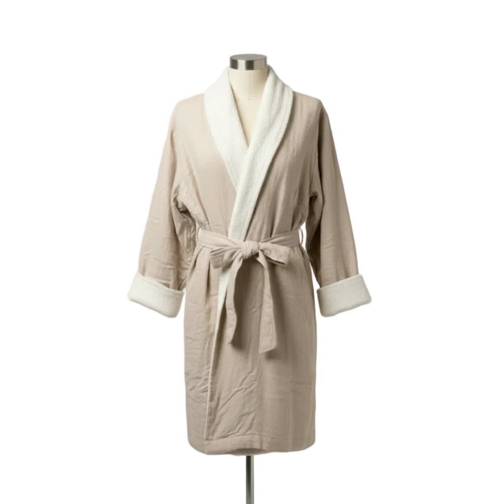 Soluna – Double-Side Muslin/Terry Shawl Robe – Pure Fiber, view 17