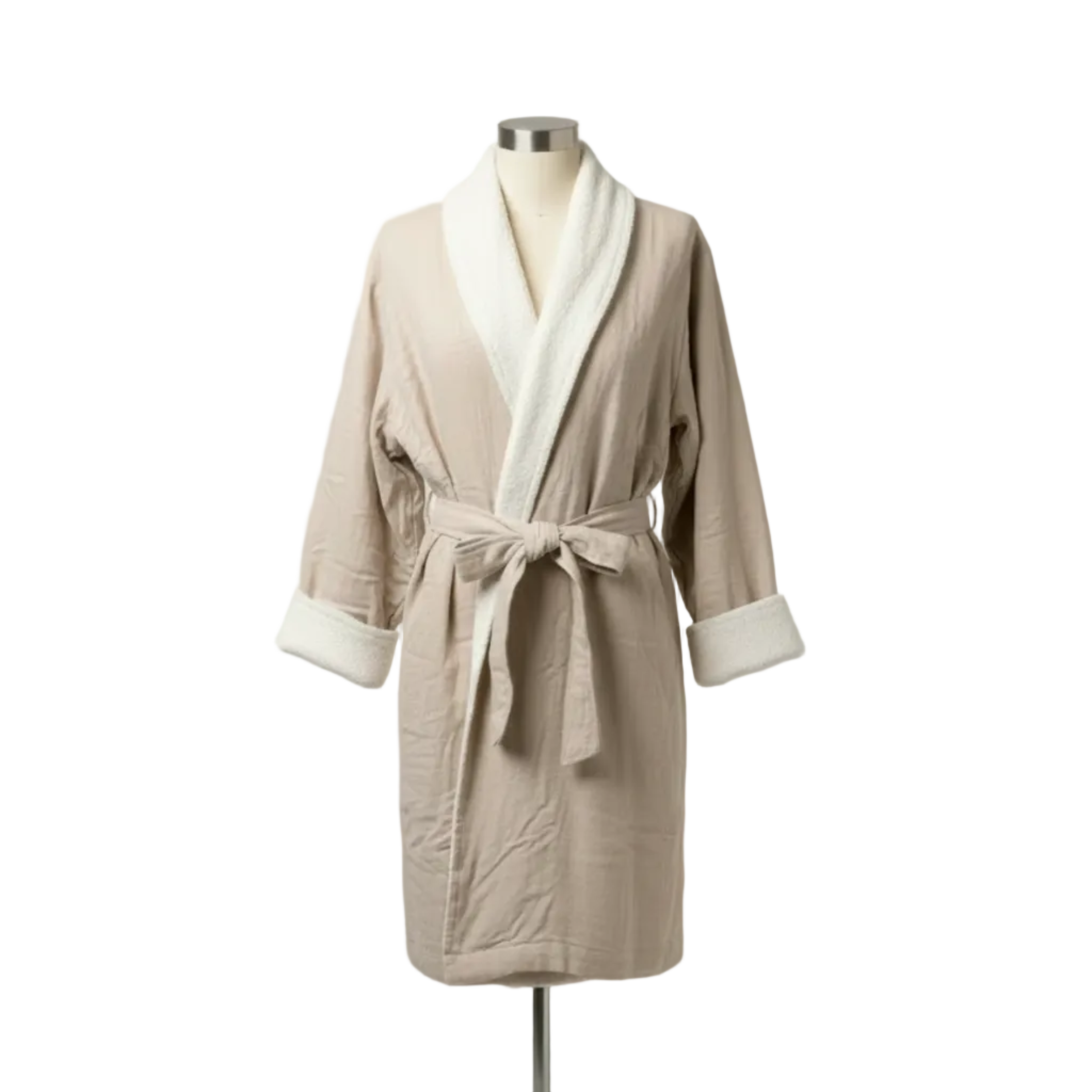 Soluna – Double-Side Muslin/Terry Shawl Robe – Pure Fiber, view 17