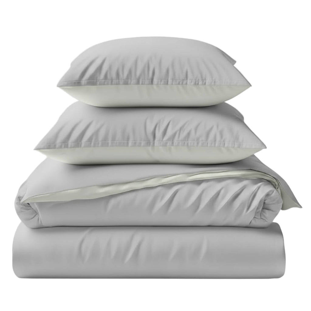Two-Tone Bamboo Duvet Cover + 2 Shams Set – Pure Fiber