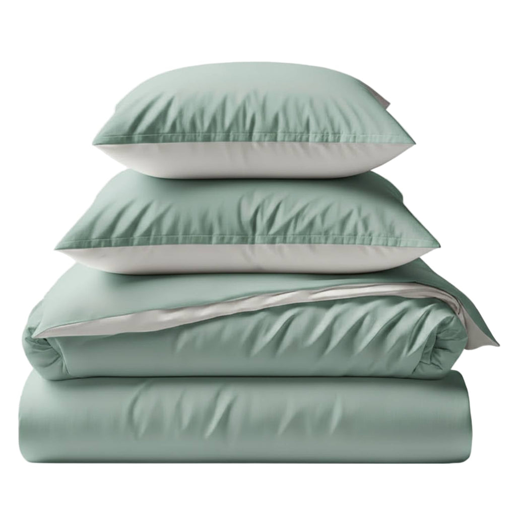Two-Tone Bamboo Duvet Cover + 2 Shams Set – Pure Fiber, view 3