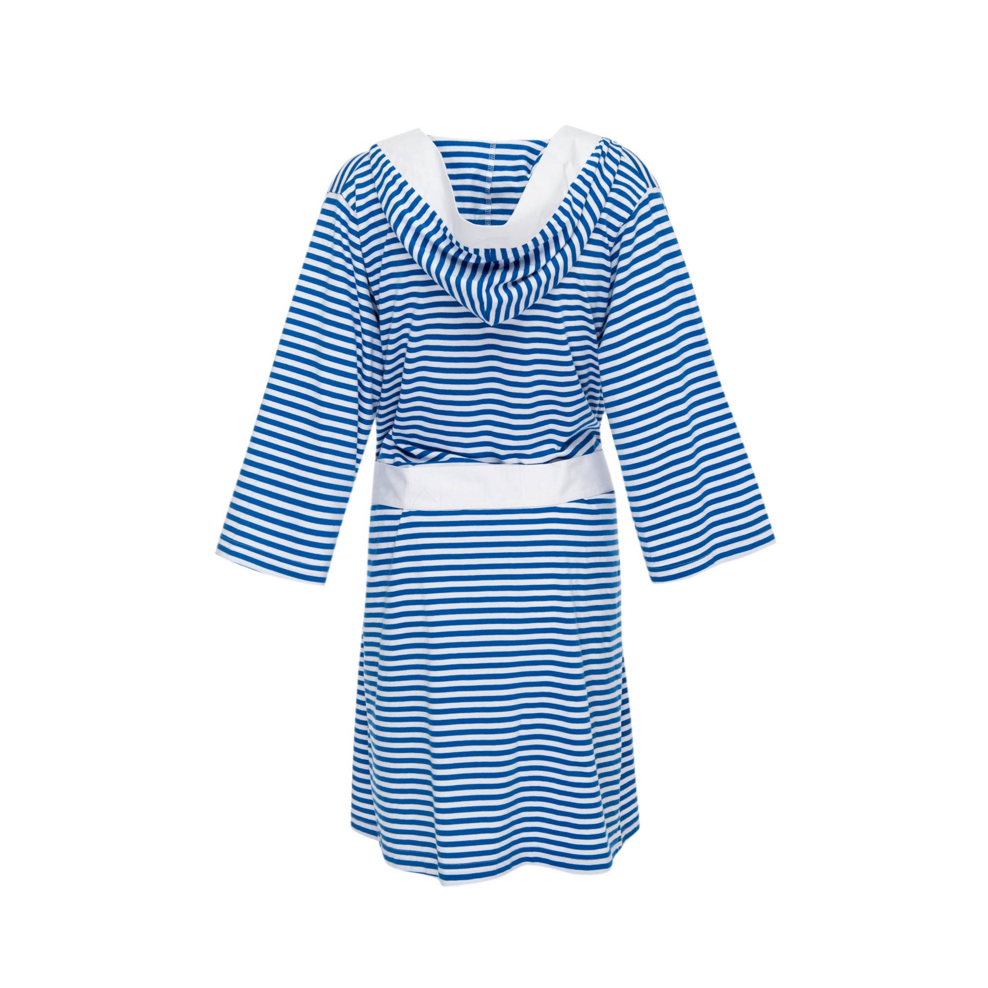 Seaside Serenity Stripe Organic Hooded Short Robe – Pure Fiber, view 12