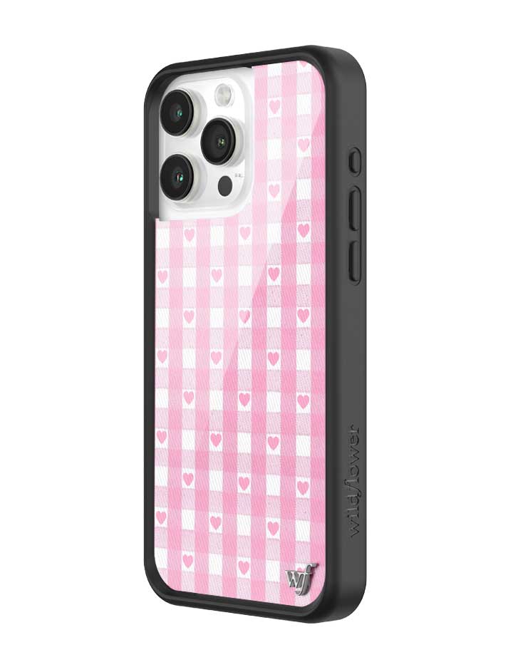Gingham Hearts | Pink iPhone Case